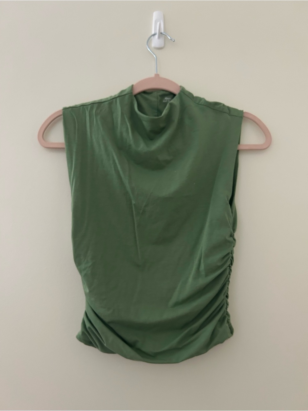 Abercrombie & Fitch Olive Green Mock Neck Ruched Tank